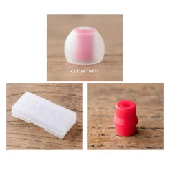 Final Audio Clear/Red Silicon Type E Tips Kit With Case And Nozzle Adapter