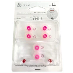 Final Audio Clear/Red Silicon Type E Tips Kit With Case And Nozzle Adapter -Audio Equipment Shop LLpackageCLEAR