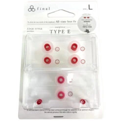 Final Audio Clear/Red Silicon Type E Tips Kit With Case And Nozzle Adapter -Audio Equipment Shop LpackageCLEAR