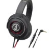 Audio-Technica ATH-WS770iS Black / Red Solid Bass Headphones (OPEN BOX)