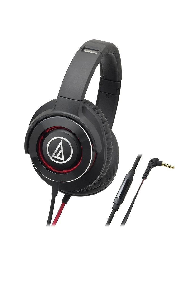 Audio-Technica ATH-WS770iS Black / Red Solid Bass Headphones (OPEN BOX) 1 Audio-Technica ATH-WS770iS Black / Red Solid Bass Headphones (OPEN BOX)